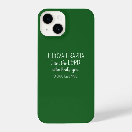 Lord Who Heals Dark Green Simple Christian iPhone Hoesje (Achterkant)