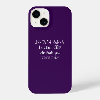 Lord Who Heals Dark Purple Simple Christian iPhone 14 Hoesje