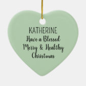 Lord Who Heals Light Green Simple Christian Keramisch Ornament (Achterkant)