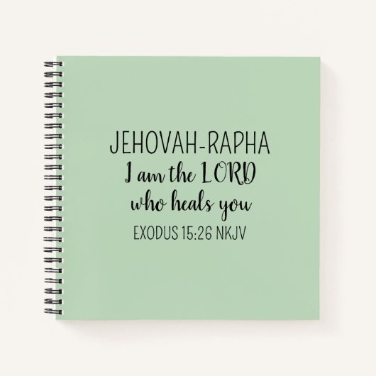 Lord Who Heals Light Green Simple Christian Notitieboek (Voorkant)