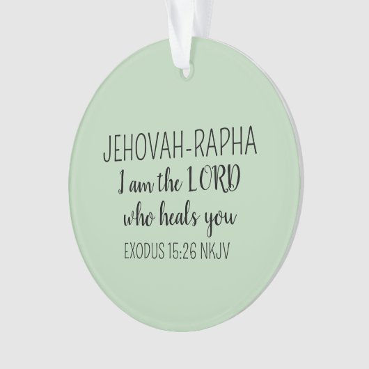 Lord Who Heals Light Green Simple Christian Ornament (voorkant)