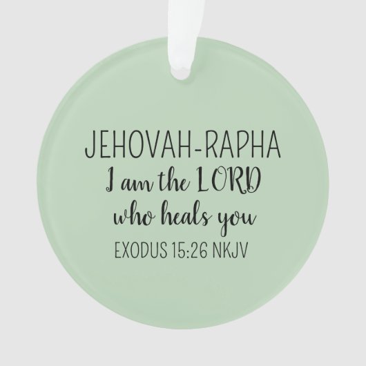 Lord Who Heals Light Green Simple Christian Ornament (voorkant)