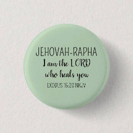 Lord Who Heals Light Green Simple Christian Ronde Button 3,2 Cm