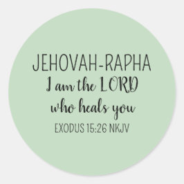 Lord Who Heals Light Green Simple Christian Ronde Sticker