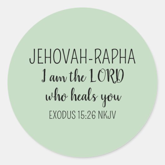 Lord Who Heals Light Green Simple Christian Ronde Sticker (Voorkant)