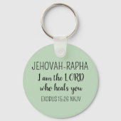 Lord Who Heals Light Green Simple Christian Sleutelhanger (Achterkant)