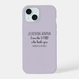 Lord Who Heals Light Purple Simple Christian iPhone 15 Case
