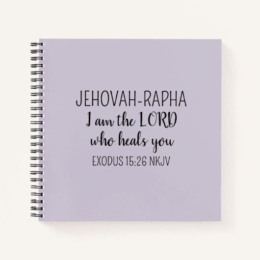 Lord Who Heals Light Purple Simple Christian Notitieboek (Voorkant)