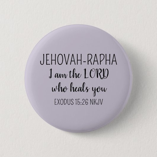 Lord Who Heals Light Purple Simple Christian Ronde Button 5,7 Cm (Voorkant)