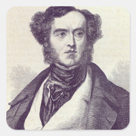 Lord William George Cavendish Bentinck 2 Vierkante Sticker (Voorkant)