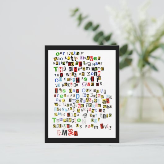 Lord's Prayer Briefkaart (Staand voorkant)
