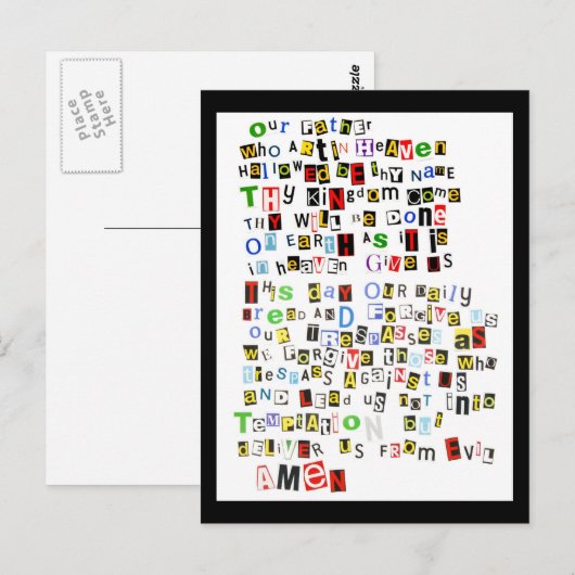 Lord's Prayer Briefkaart (Voorkant / Achterkant)
