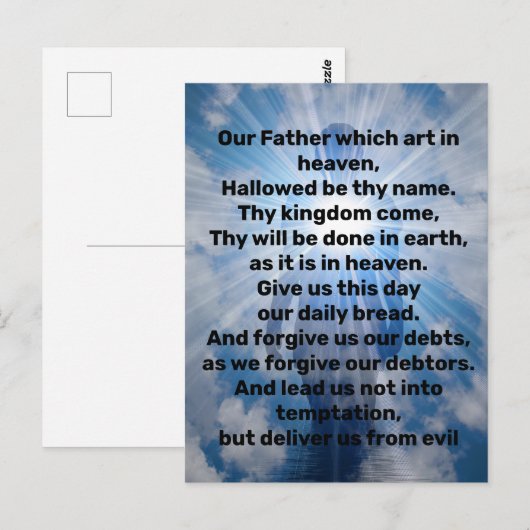 Lord's Prayer Briefkaart (Voorkant / Achterkant)