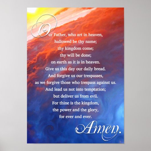 Lords Prayer Christelijk Inspirerend Spiritueel Poster (Voorkant)