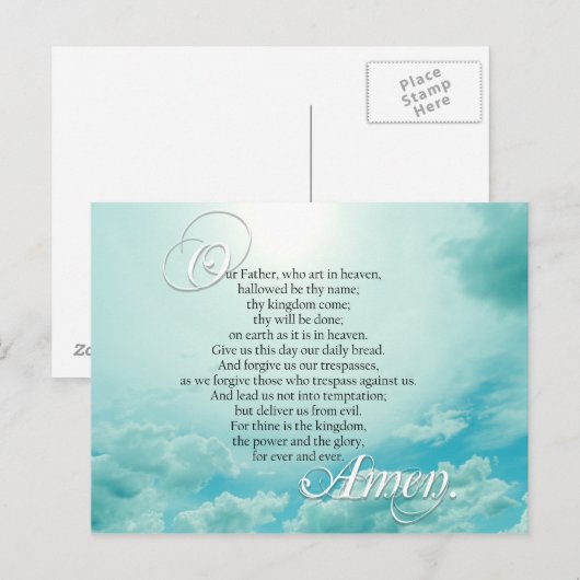 Lords Prayer Christian Spiritual Briefkaart (Voorkant / Achterkant)
