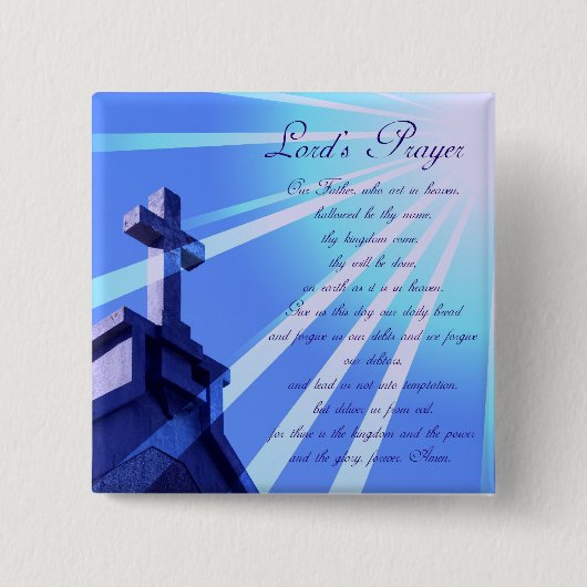 Lord's Prayer Design Pin Vierkante Button 5,1 Cm (Voorkant)