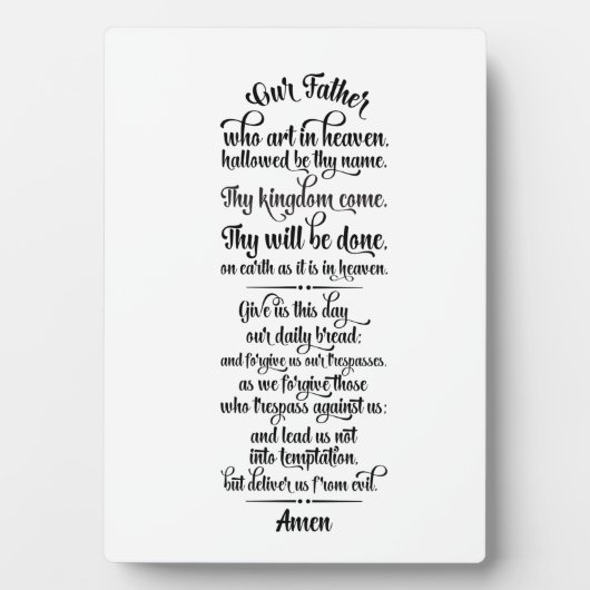 Lord's Prayer Fotoplaat (voorkant)