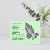 Lord's Prayer Green Briefkaart (Staand voorkant)