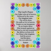 Lord's Prayer in a Rainbow Flower Border Poster (Voorkant)