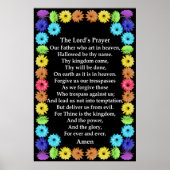 Lord's Prayer in a Rainbow Flower Border Poster (Voorkant)