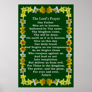 Lord's Prayer in een Daffodil Lijst Poster