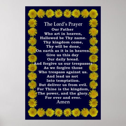 Lord's Prayer in een Dandelion-Lijst Poster (Voorkant)