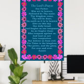 Lord's Prayer in een Roze Cosmos Lijst Poster (Thuiskantoor)