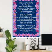 Lord's Prayer in een roze Hollyhock-Lijst Poster (Thuiskantoor)