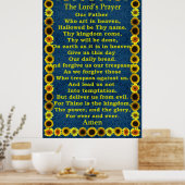 Lord's Prayer in een Sunflower Lijst Poster (Keuken)
