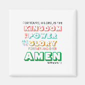 Lord's Prayer KINGDOM POWER GLORY Christelijk Magneet (Voorkant)