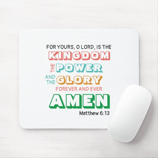 Lord's Prayer KINGDOM POWER GLORY Modern Christeli Muismat (Met muis)