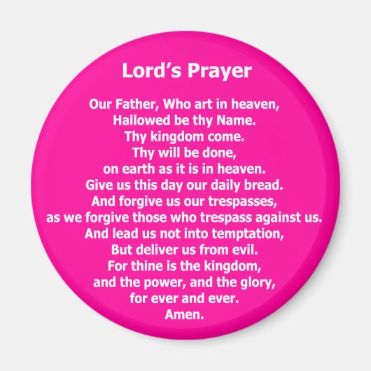 Lord's Prayer Magnet - Roze (Voorkant)