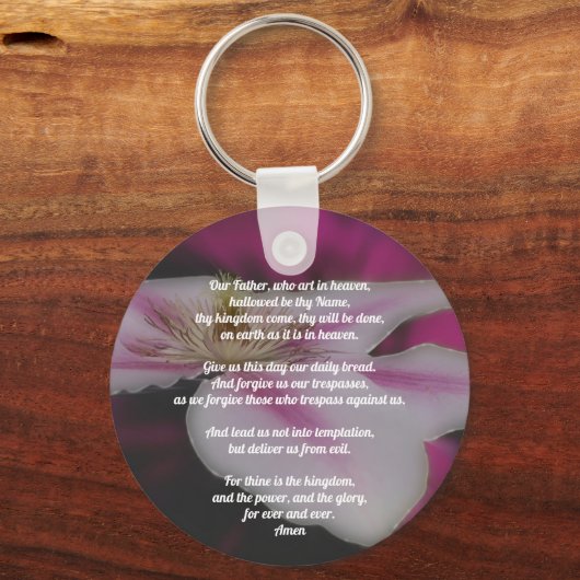 Lord's Prayer Our Father Clematis Inspirerend Sleutelhanger (Voorkant)