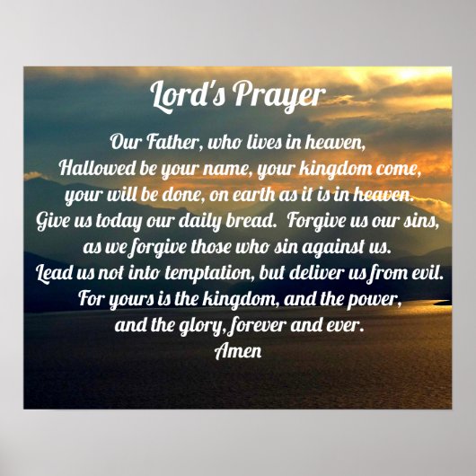 Lord's Prayer Schilderachtig Christelijk Poster (Voorkant)