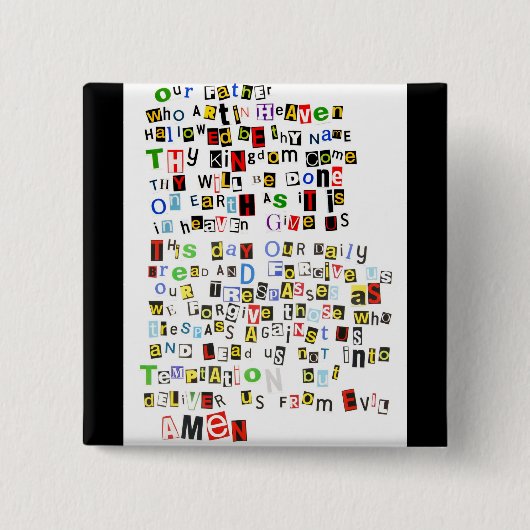 Lord's Prayer Vierkante Button 5,1 Cm (Voorkant)