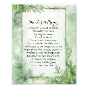 Lord's Prayer Waterverf Botanische Poster Print