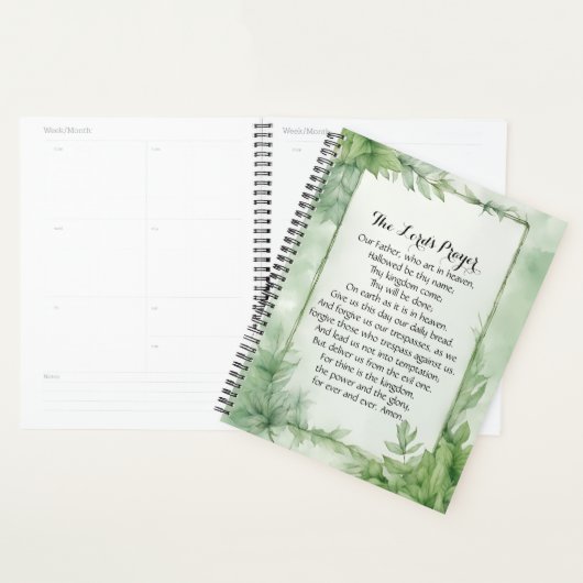 Lord's Prayer Waterverf Botanische Poster Print Planner (Display)