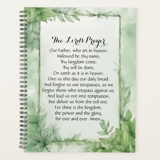 Lord's Prayer Waterverf Botanische Poster Print Planner (Voorkant)