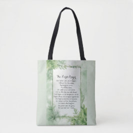 Lord's Prayer Waterverf Botanische Poster Print Tote Bag