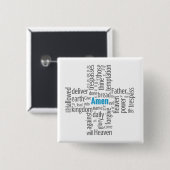 Lord's Prayer Word Cloud Vierkante Button 5,1 Cm (Voorkant /achterkant)