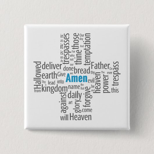Lord's Prayer Word Cloud Vierkante Button 5,1 Cm (Voorkant)
