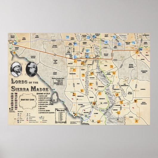 Lords van het Poster van de Sierra Madre Map (Voorkant)