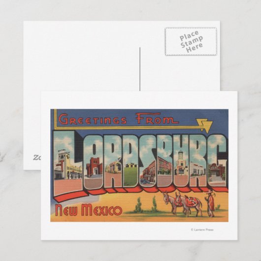 Lordsburg, New Mexico - Grote Letter-scènes Briefkaart (Voorkant / Achterkant)