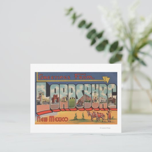 Lordsburg, New Mexico - Grote Letter-scènes Briefkaart (Staand voorkant)