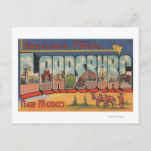 Lordsburg, New Mexico - Grote Letter-scènes Briefkaart