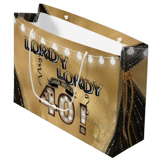 Lordy Lordy Kijk die 40 Birthday-ballonnen is Groot Cadeauzakje (Voorkant Gekanteld)