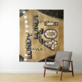 Lordy Lordy Kijk Wie 40 Verjaardagsballonnen Wandkleed (In situ)