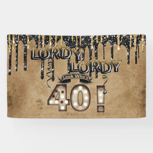 Lordy Lordy Look Who's 40 Birthday Balloons Spandoek (Horizontaal)