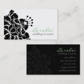 Lorelei Black Damask Flower Chic Visitekaartje (Voorkant / Achterkant)