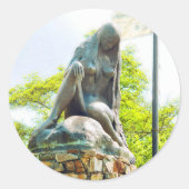 Lorelei Rijn Rivier Standbeeld Schilder Effect Ronde Sticker (Voorkant)